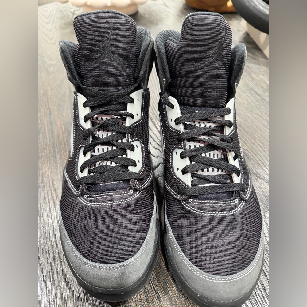 Air Jordans Jordan 5 Retro Anthracite BlackGrey Mesh and Suede High Top size 12 - Picture 4 of 10